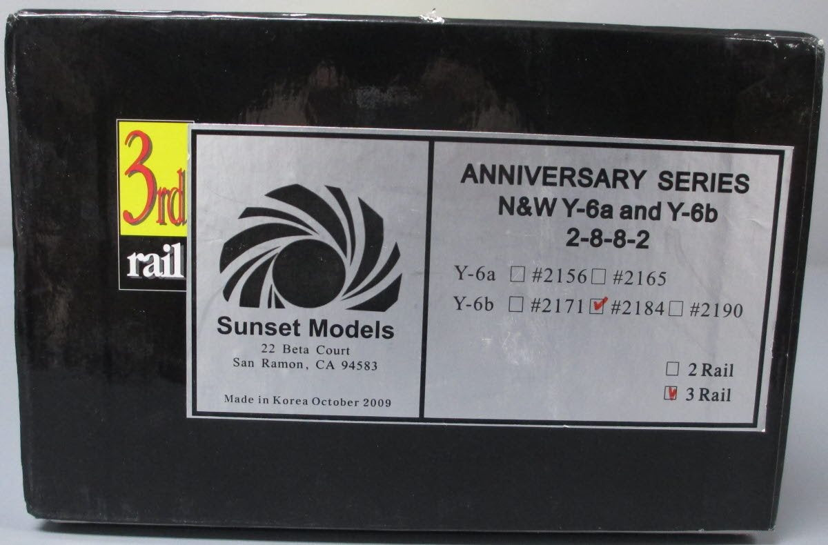 3rd Rail Brass 2184 O Gauge N&W Y-6b 2-8-8-2 Steam Locomotive & Tender #2184 MT/Box