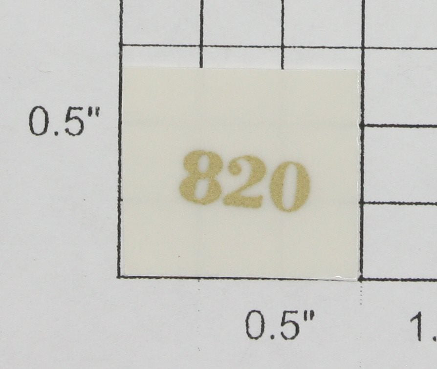 Lionel 820-11 Gold Lettering "820" Sticker Decal