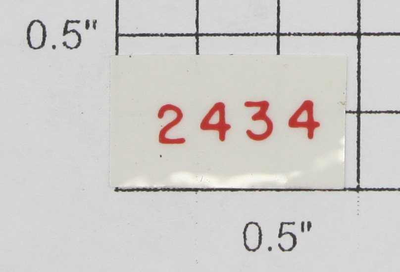 Lionel 2434-1 Red Lettering "2434" Newark Lionel Lines Sticker Decal