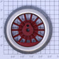 Lionel 400E-69 Red Spoked 2-3/4" Std. Gauge Steam Loco Gear Wheel (4-40 Thread)