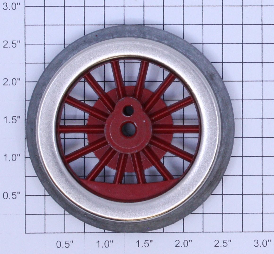 Lionel 400E-69 Red Spoked 2-3/4" Std. Gauge Steam Loco Gear Wheel (4-40 Thread)