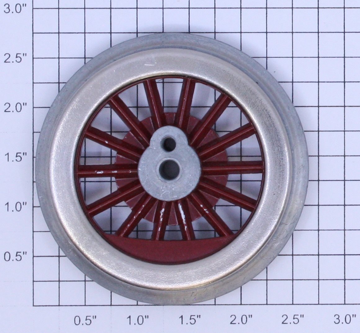 Lionel 400E-69 Red Spoked 2-3/4" Std. Gauge Steam Loco Gear Wheel (6-40 Thread)