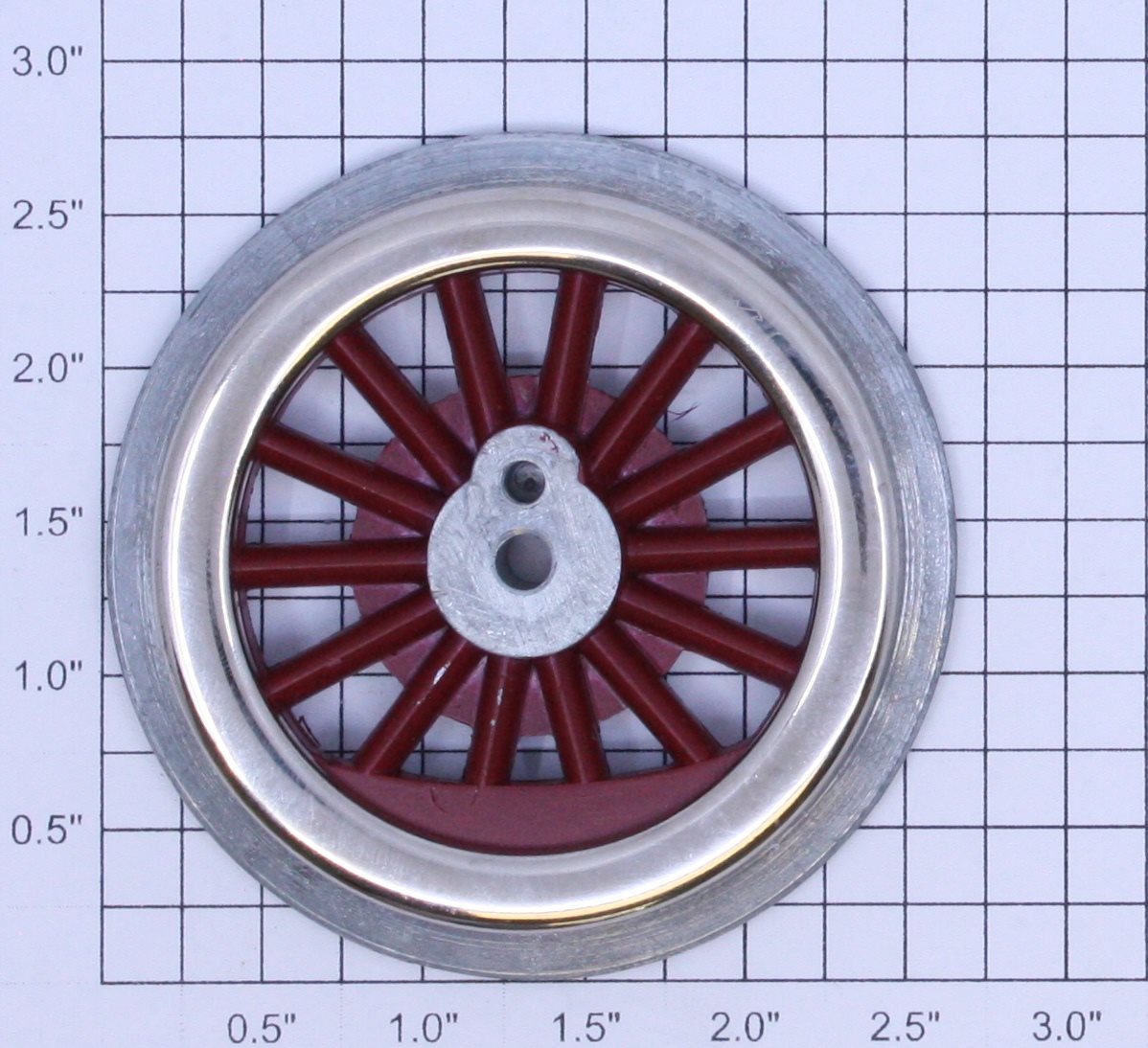 Lionel 400E-95 Red Spoked 2-3/4" Std. Gauge Steam Loco Plain Wheel (4-40 Thread)