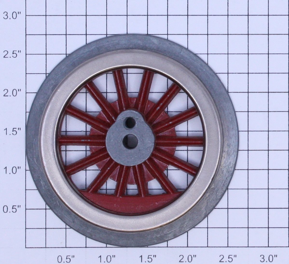 Lionel 400E-95 Red Spoked 2-3/4" Std. Gauge Steam Loco Plain Wheel (6-40 Thread)