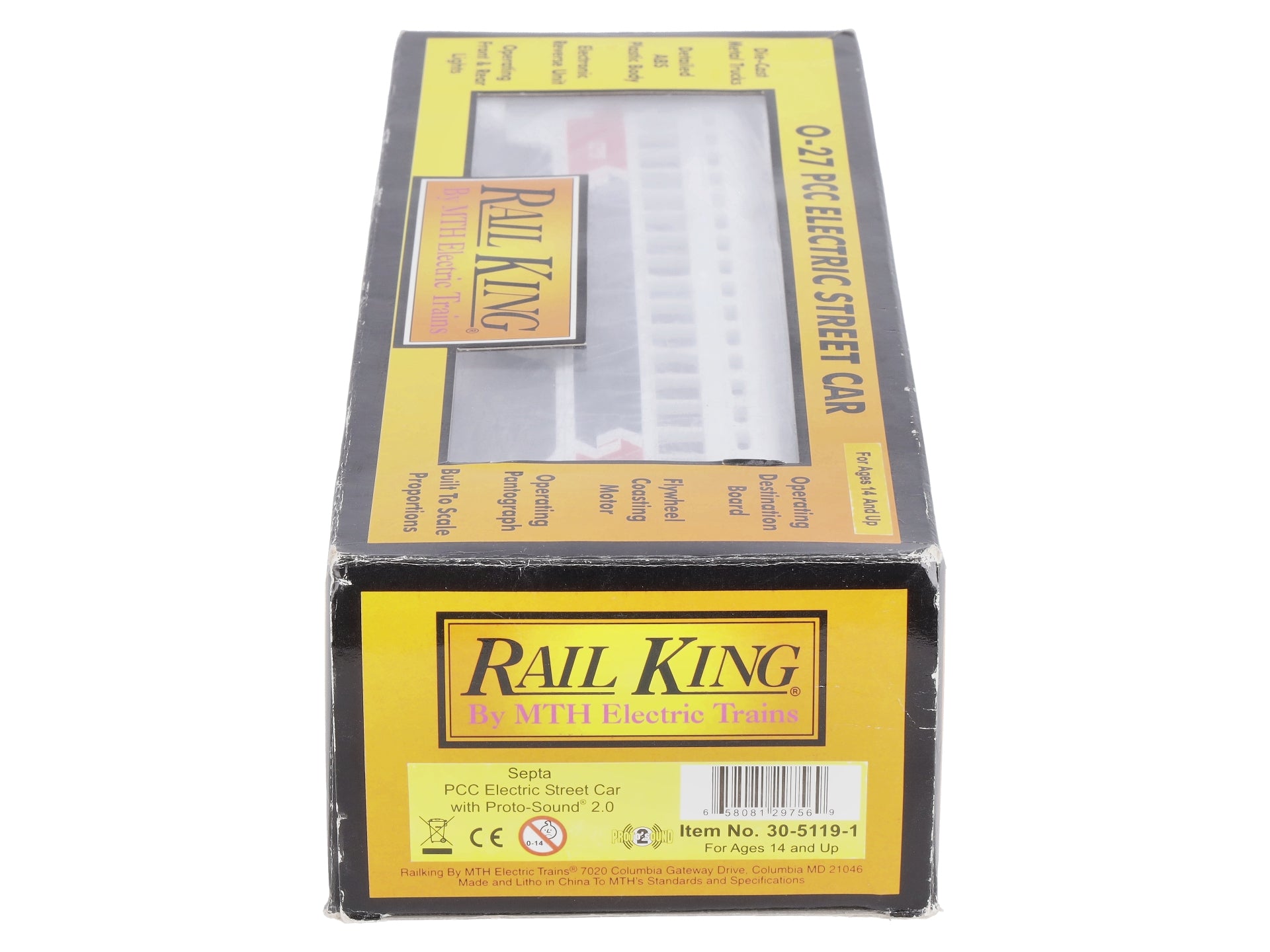 MTH 30-5119-1 O Gauge PCC Electric Street Car with Proto-Sound 2.0