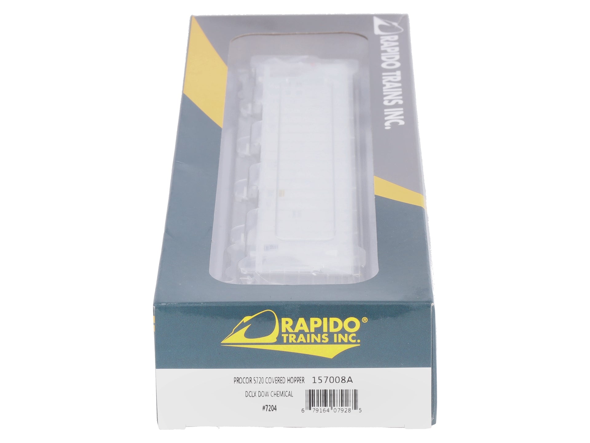 Rapido Trains 157008A HO DCLX Dow Chemical Procor 5820 Covered Hopper #7204