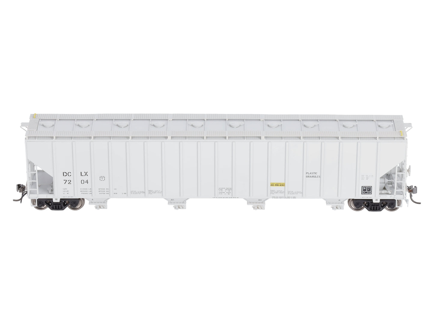Rapido Trains 157008A HO DCLX Dow Chemical Procor 5820 Covered Hopper #7204