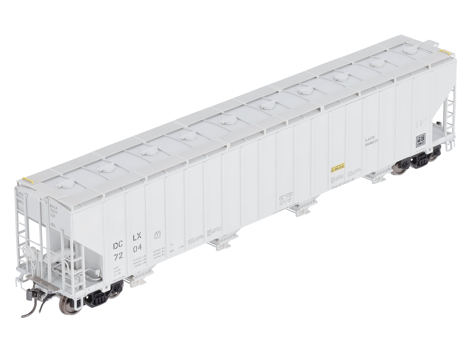 Rapido Trains 157008A HO DCLX Dow Chemical Procor 5820 Covered Hopper #7204