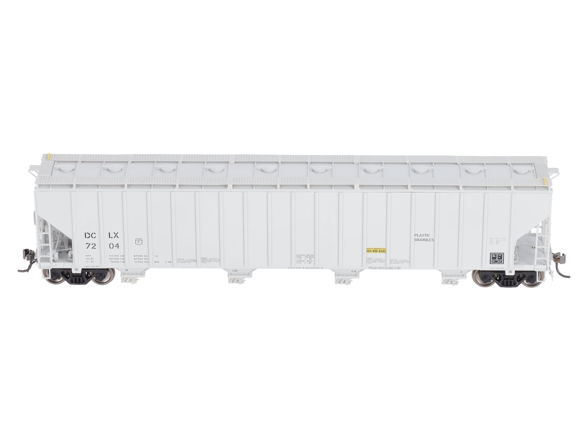Rapido Trains 157008A HO DCLX Dow Chemical Procor 5820 Covered Hopper #7204