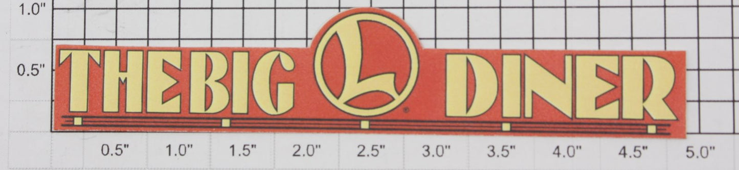 Lionel 6-12952 "The Big Diner" 1996 Sticker Replacement Decal