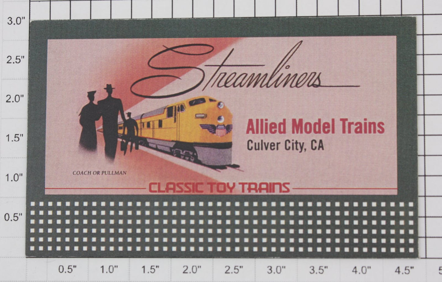 Lionel 310-13 "Streamlines Allied Model Trains" Standard Non-Lionel Billboard