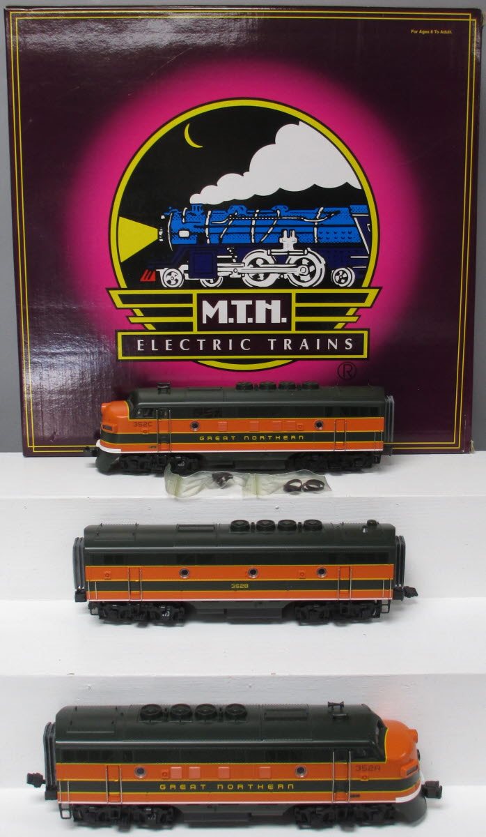 MTH 20-2220-1 O Gauge GN F3 ABA Diesel Engine Set w/PS1 #352-A/352-B/352-C LN/Box
