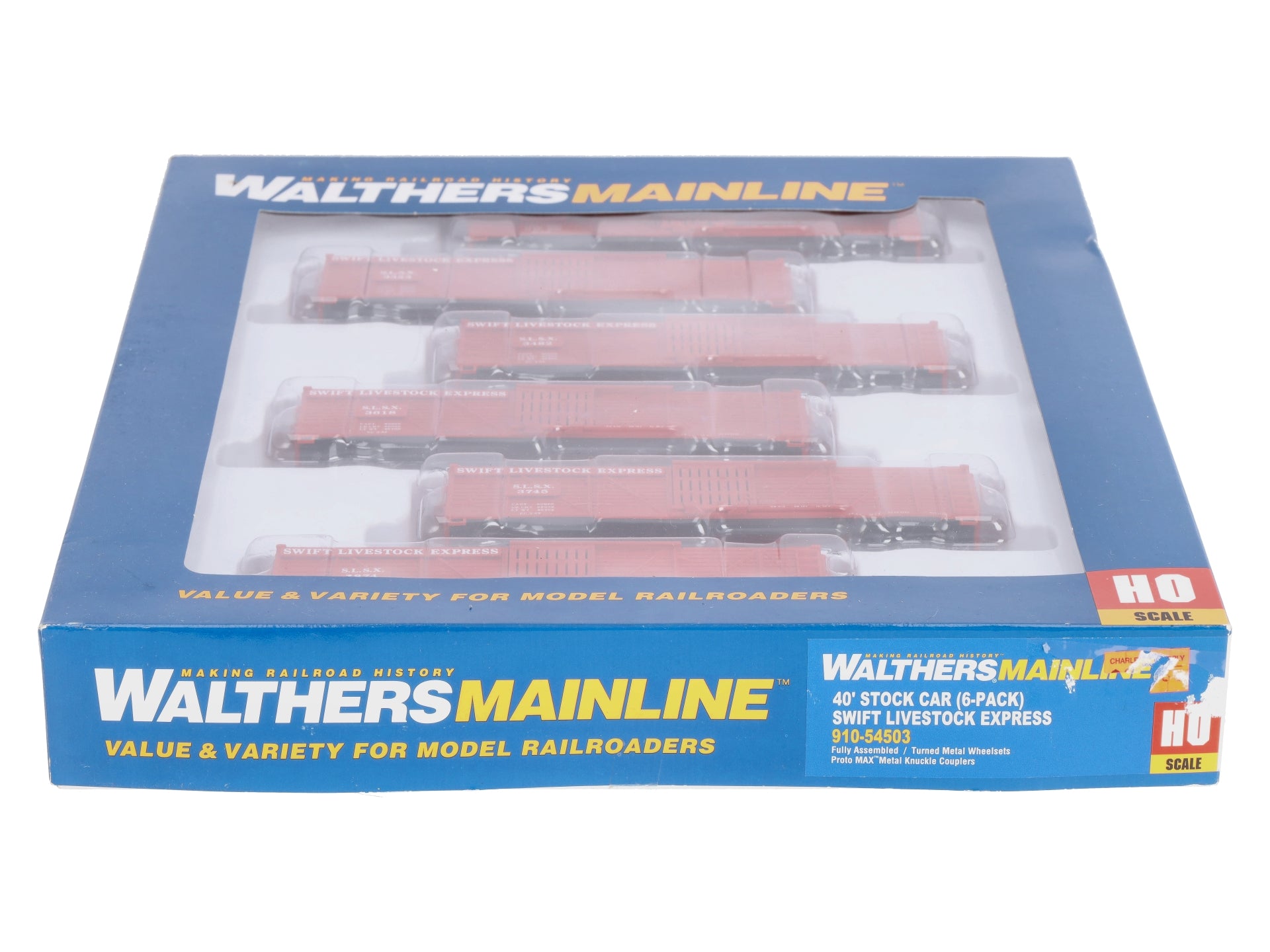 Walthers 910-54503 HO Swift Livestock Express 40' Stock Car 6-Pack LN/Box