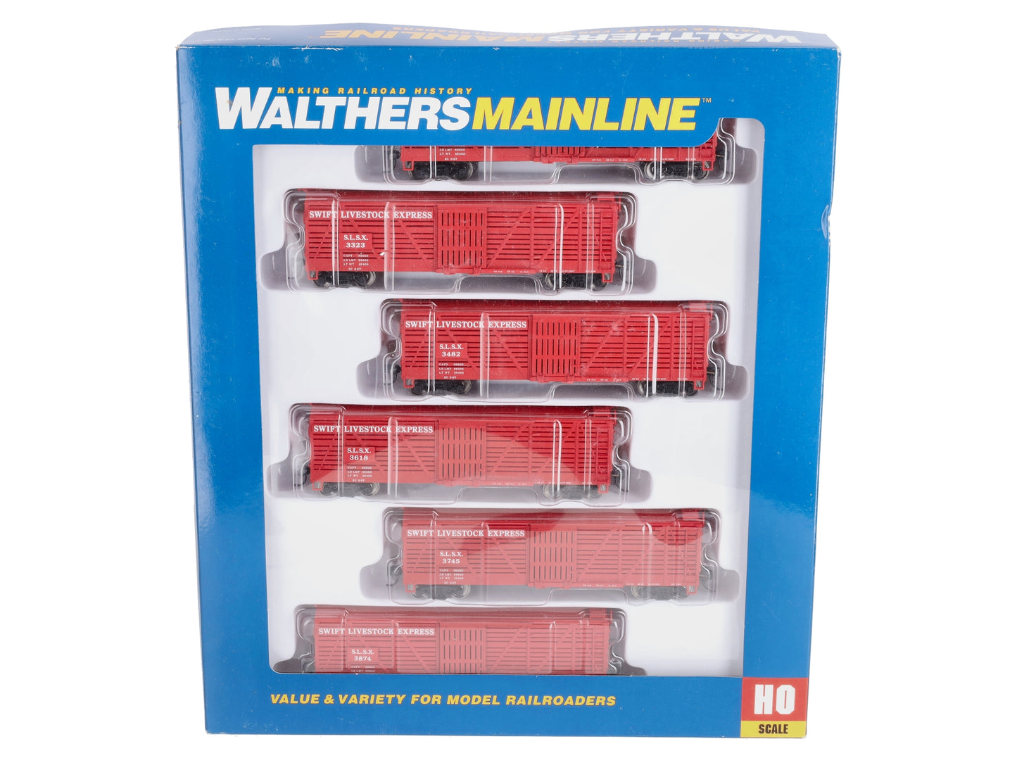 Walthers 910-54503 HO Swift Livestock Express 40' Stock Car 6-Pack LN/Box