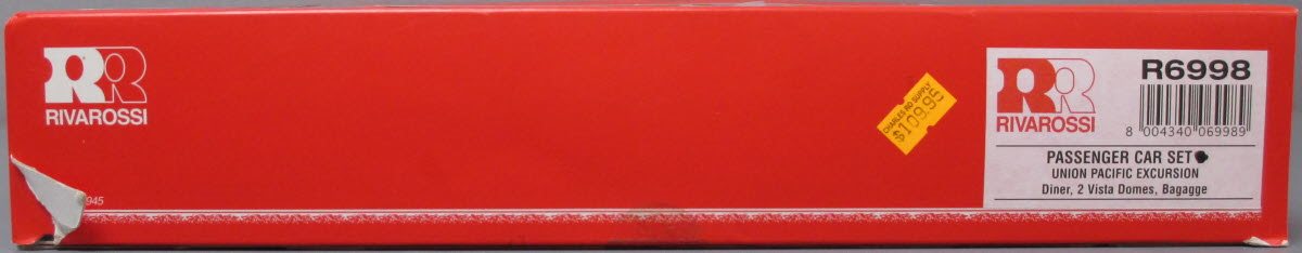 Rivarossi R6998 HO Scale Union Pacific Excursion Passenger Set B LN/Box