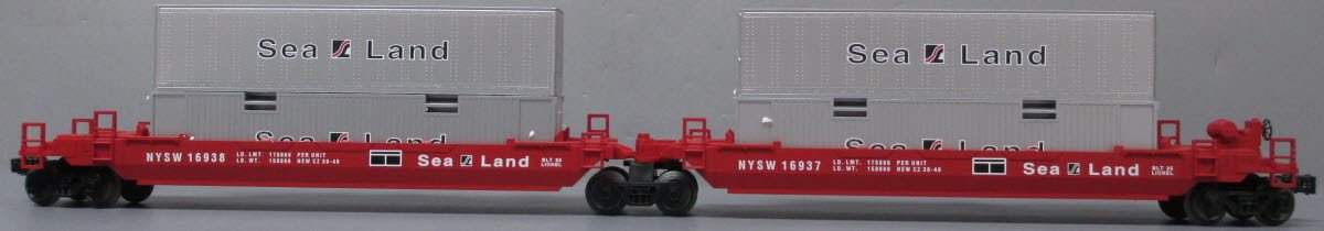 Lionel 6-16936 O Gauge Susquehanna Sea Land Maxi-Stack Flatcar LN/Box