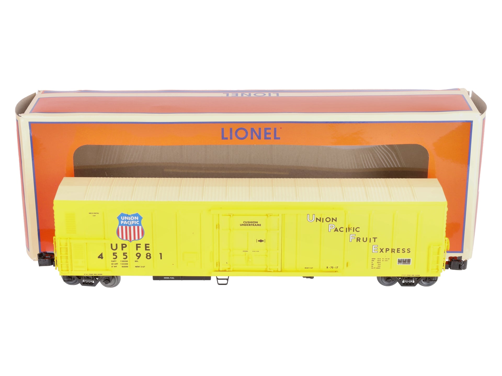 Lionel 2026530 O Gauge Union Pacific Smoking 57' Mechanical Reefer #455981