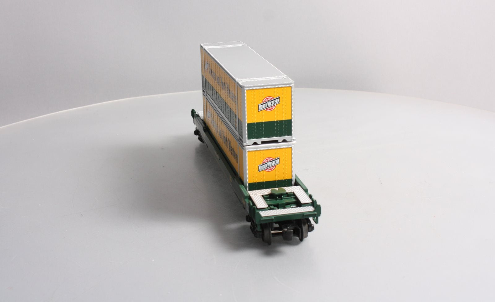 MTH 30-76526 O Gauge Chicago & North Western Husky Stack Car #289565