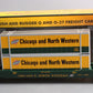 MTH 30-76526 O Gauge Chicago & North Western Husky Stack Car #289565