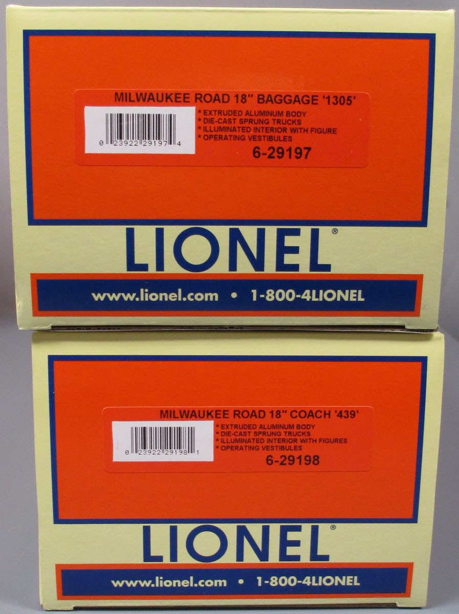 Lionel 6-29196 Hiawatha 18 inch Aluminum Passenger Cars (Set of 2) MT/Box