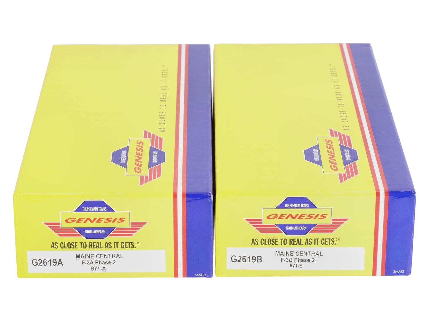 Athearn G2619 HO Maine Central F-3 AB Diesel Locomotive Set #671A/671B LN/Box