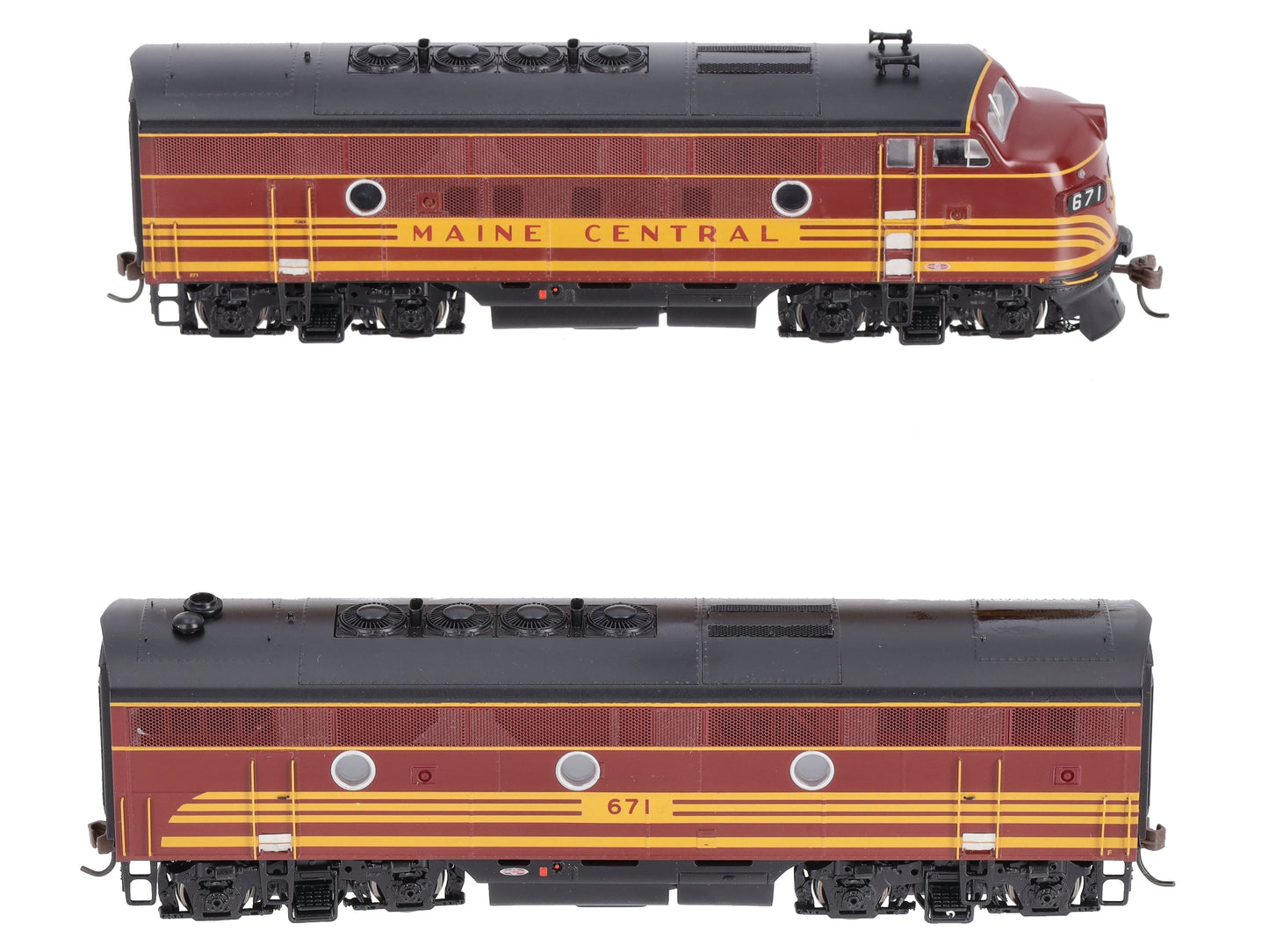 Athearn G2619 HO Maine Central F-3 AB Diesel Locomotive Set #671A/671B LN/Box