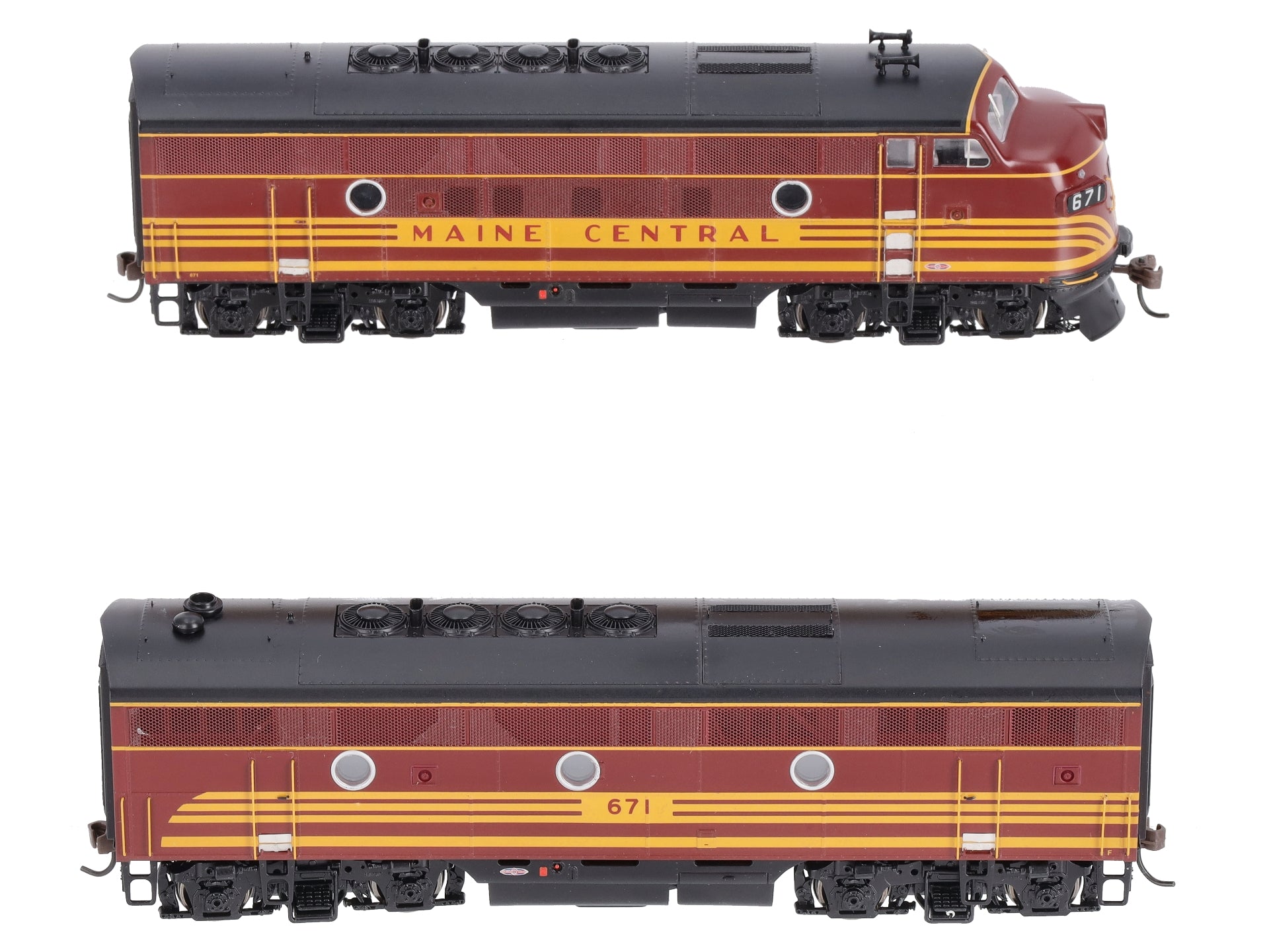 Athearn G2619 HO Maine Central F-3 AB Diesel Locomotive Set #671A/671B LN/Box