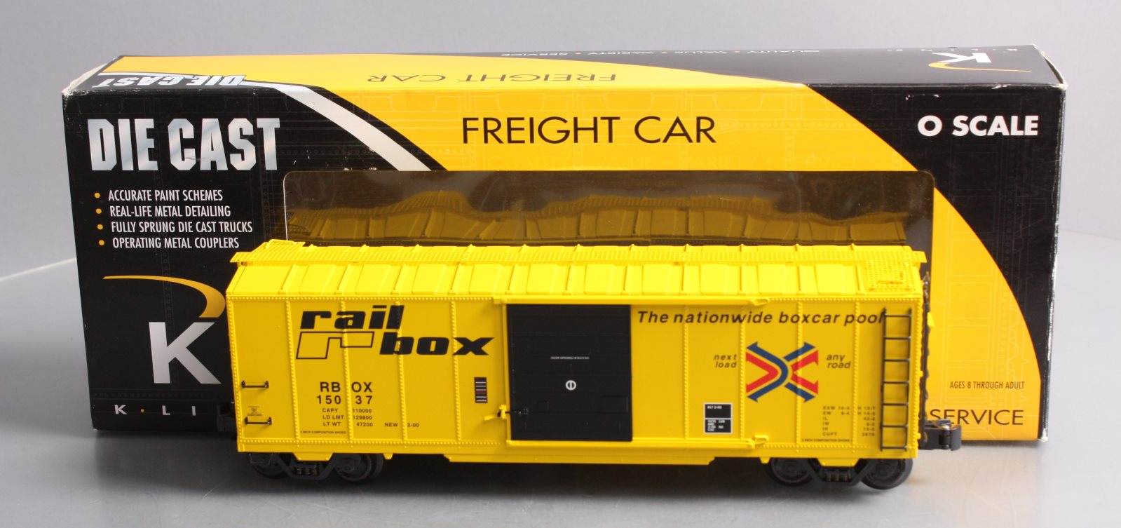 K-Line K751-8012 O Gauge Railbox Die-Cast Boxcar #15037 LN/Box
