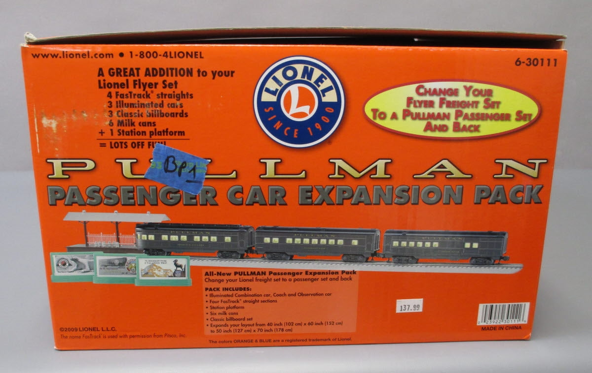 Lionel 6-30111 O Pullman Passenger Expansion Pack LN/Box