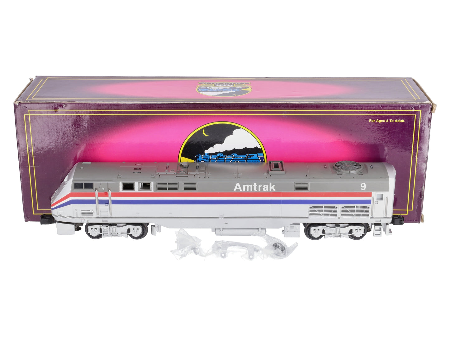 MTH 20-2189-1 O Amtrak G.E. Genesis P42 Diesel Engine Cab w/PS1 #9 NIB