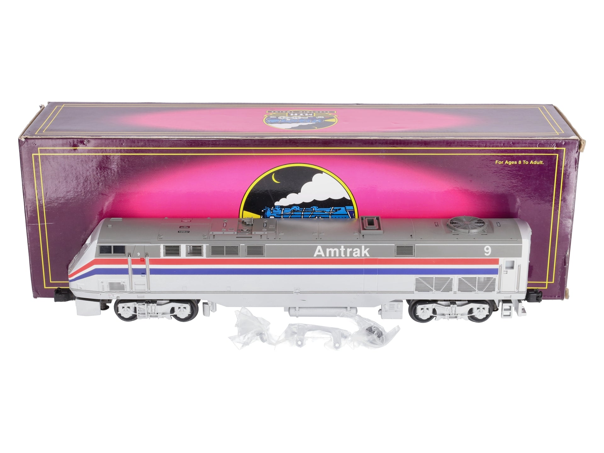 MTH 20-2189-1 O Amtrak G.E. Genesis P42 Diesel Engine Cab w/PS1 #9 NIB