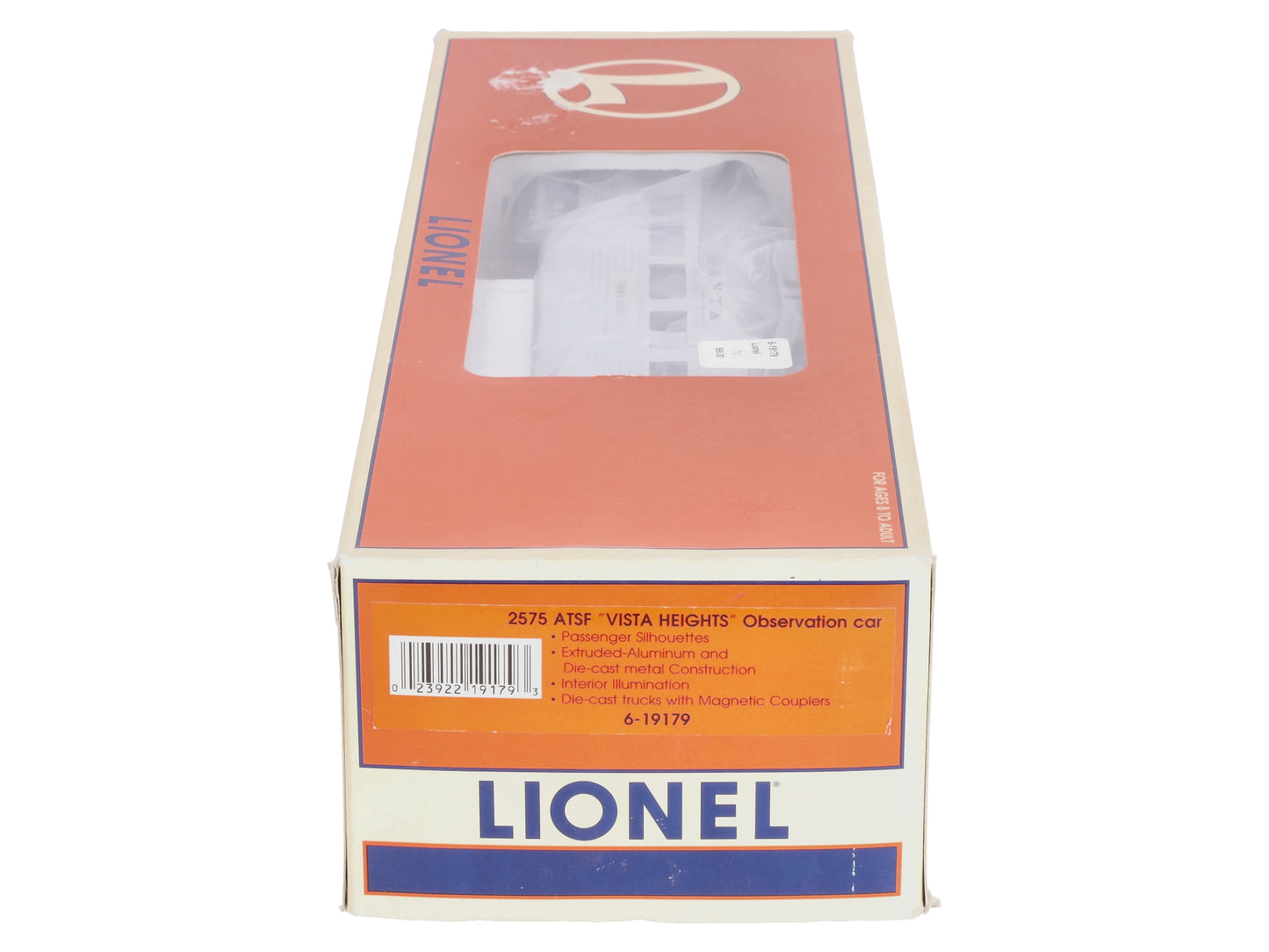 Lionel 6-19179 O Gauge AT&SF Vista Heights Observation Car #2575 LN/Box
