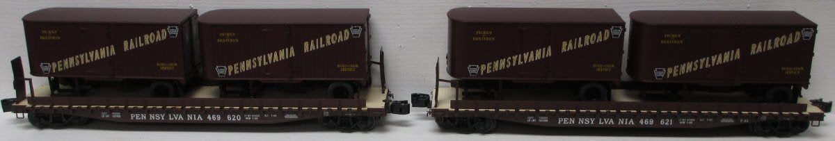 Lionel 6-21861 O Pennsylvania PS4 Flatcars with Piggyback Trailers 469620/469621 LN/Box