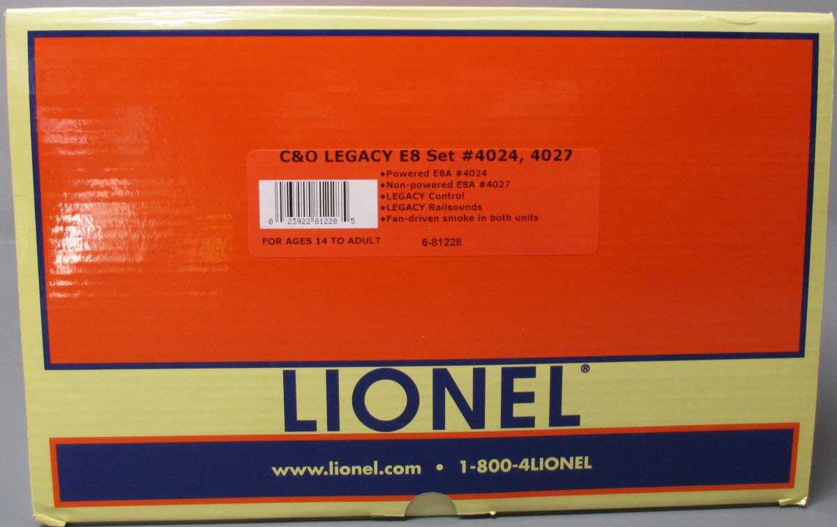 Lionel 6-81228 Chesapeake & Ohio Legacy E8 AA Diesel Locomotive Set #4027/4024