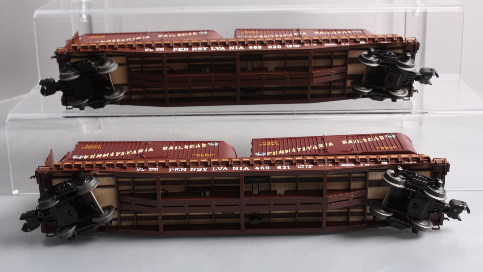 Lionel 6-21861 O Pennsylvania PS4 Flatcars with Piggyback Trailers 469620/469621 LN/Box