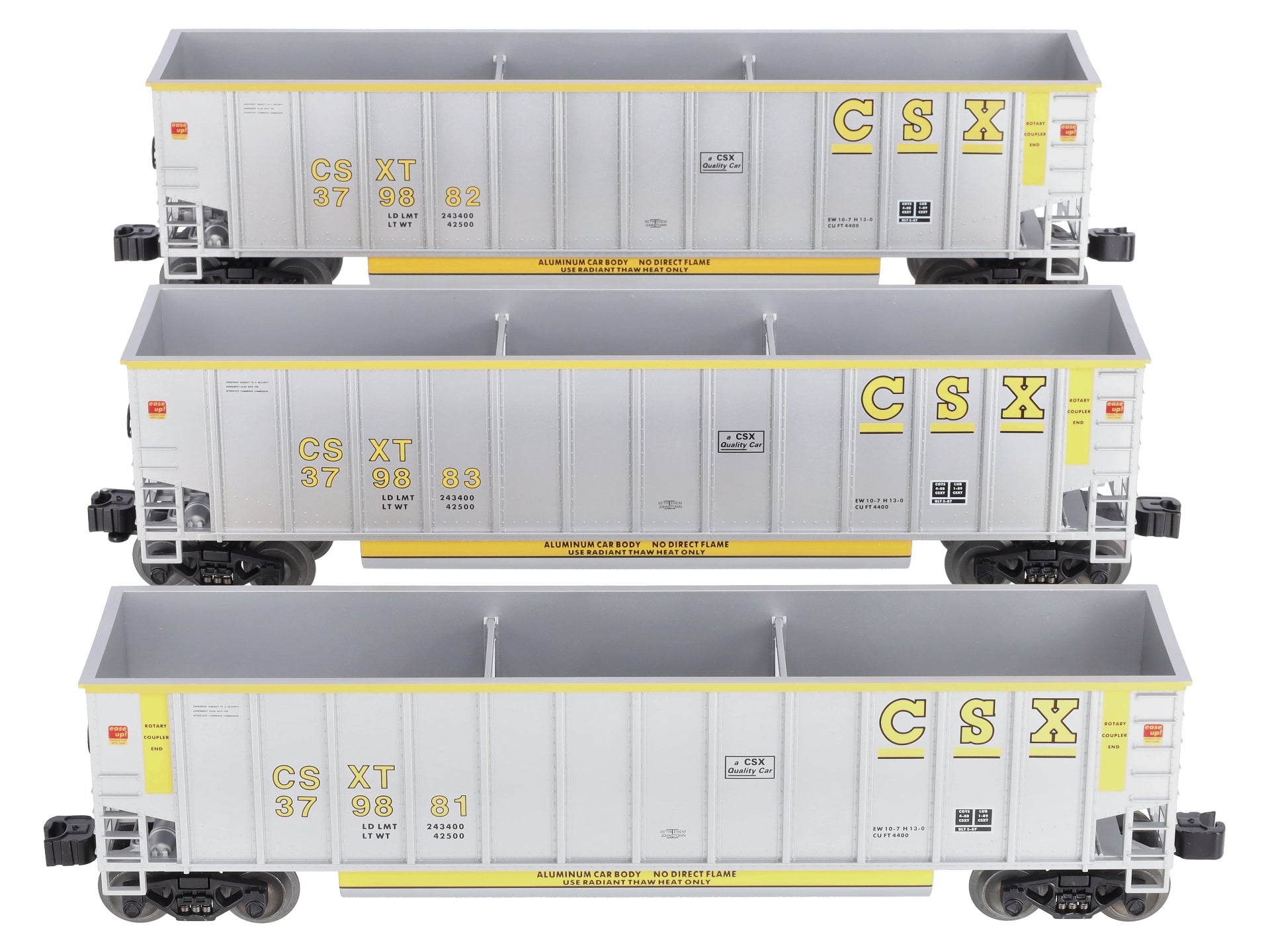 Lionel 6-17421 O Gauge CSX Rotary Bathtub Gondolas (Set of 3) LN/Box