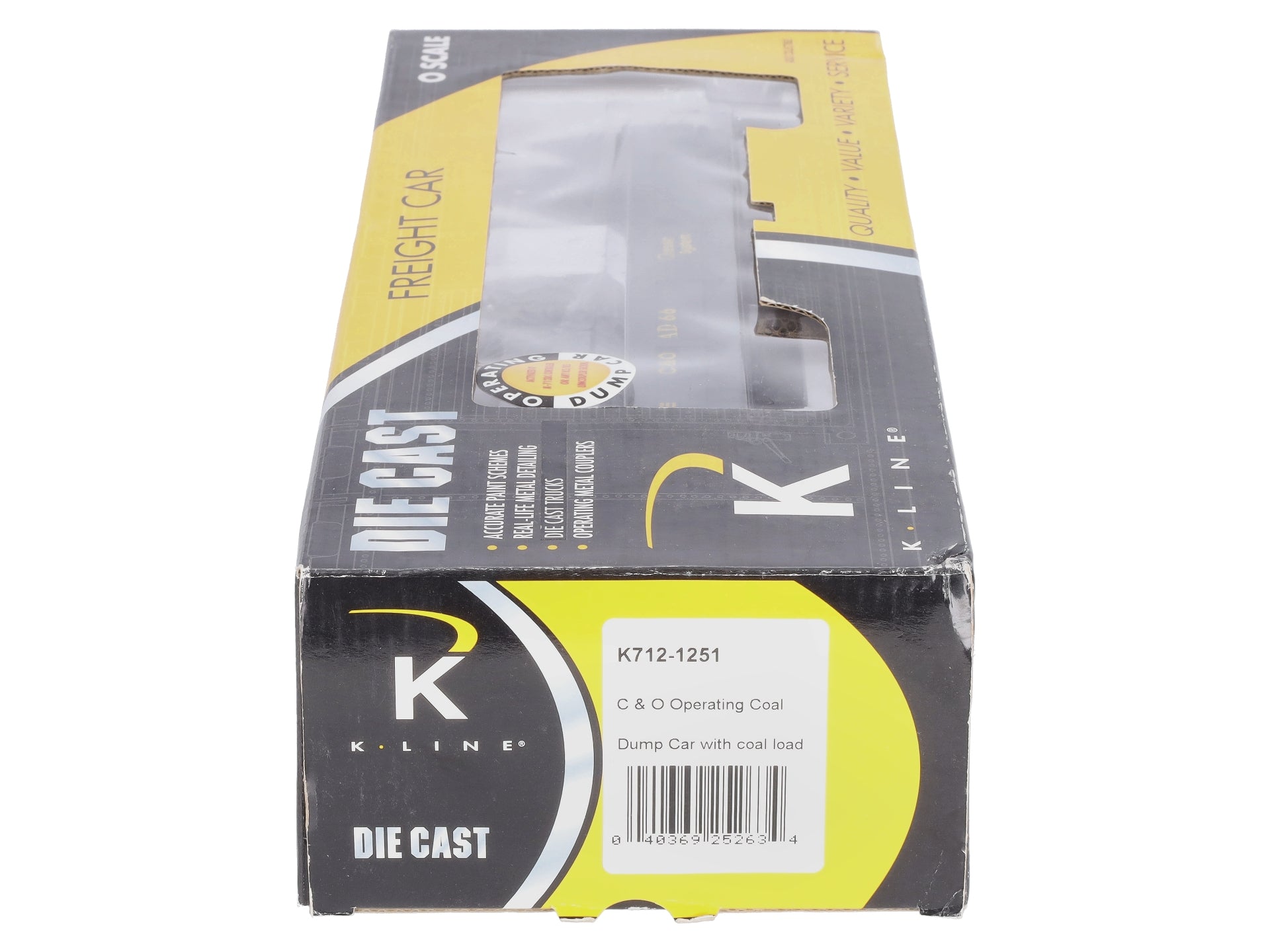 K-Line K712-1251 O Gauge Chesapeake & Ohio Operating Coal Dump Car #AD66 LN/Box