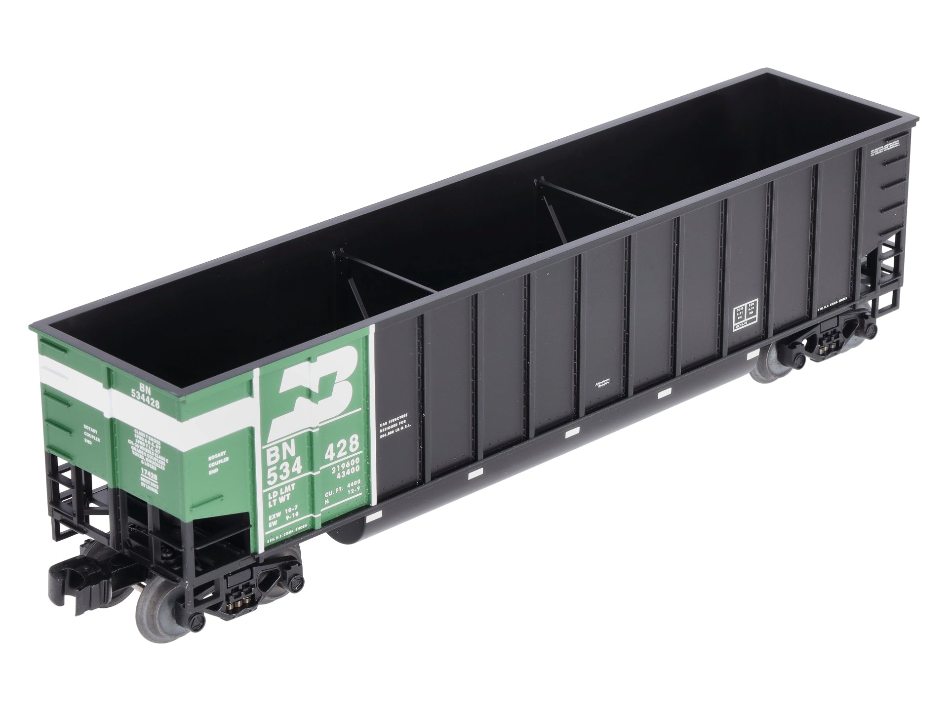 Lionel 6-17428 O Gauge Burlington Northern Bathtub Gondola #534428 LN/Box