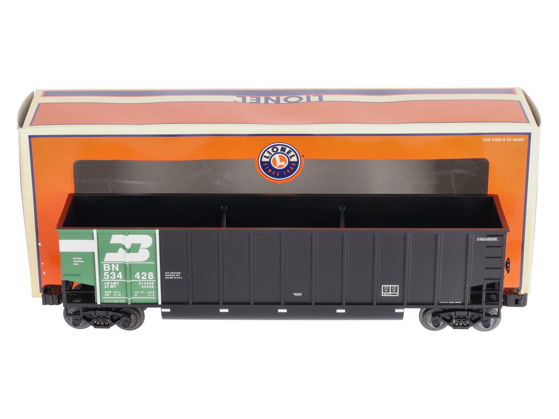 Lionel 6-17428 O Gauge Burlington Northern Bathtub Gondola #534428 LN/Box