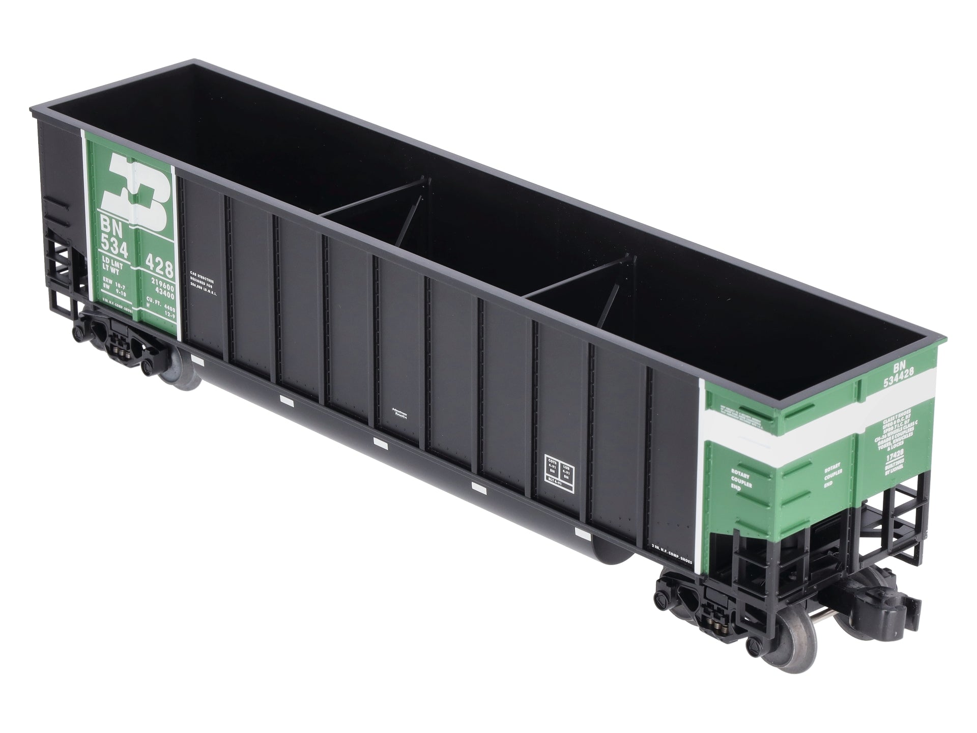Lionel 6-17428 O Gauge Burlington Northern Bathtub Gondola #534428 NIB