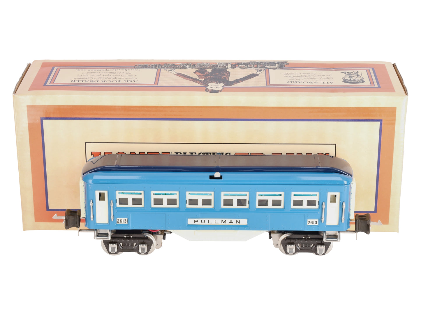 MTH 11-80006 O Gauge Two-Tone Blue Pullman Car #2613 (w/Nickel Trim) LN/Box