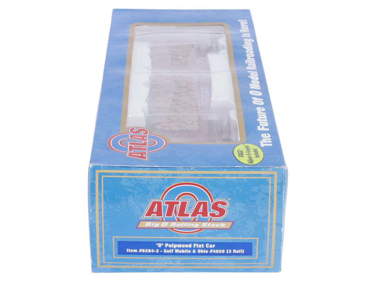 Atlas 6284-3 O Gauge Gulf Mobile & Ohio Pulpwood Flatcar #4020 (3-Rail) LN/Box