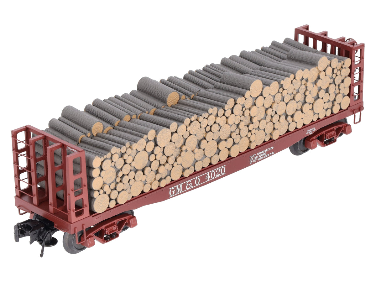 Atlas 6284-3 O Gauge Gulf Mobile & Ohio Pulpwood Flatcar #4020 (3-Rail) LN/Box
