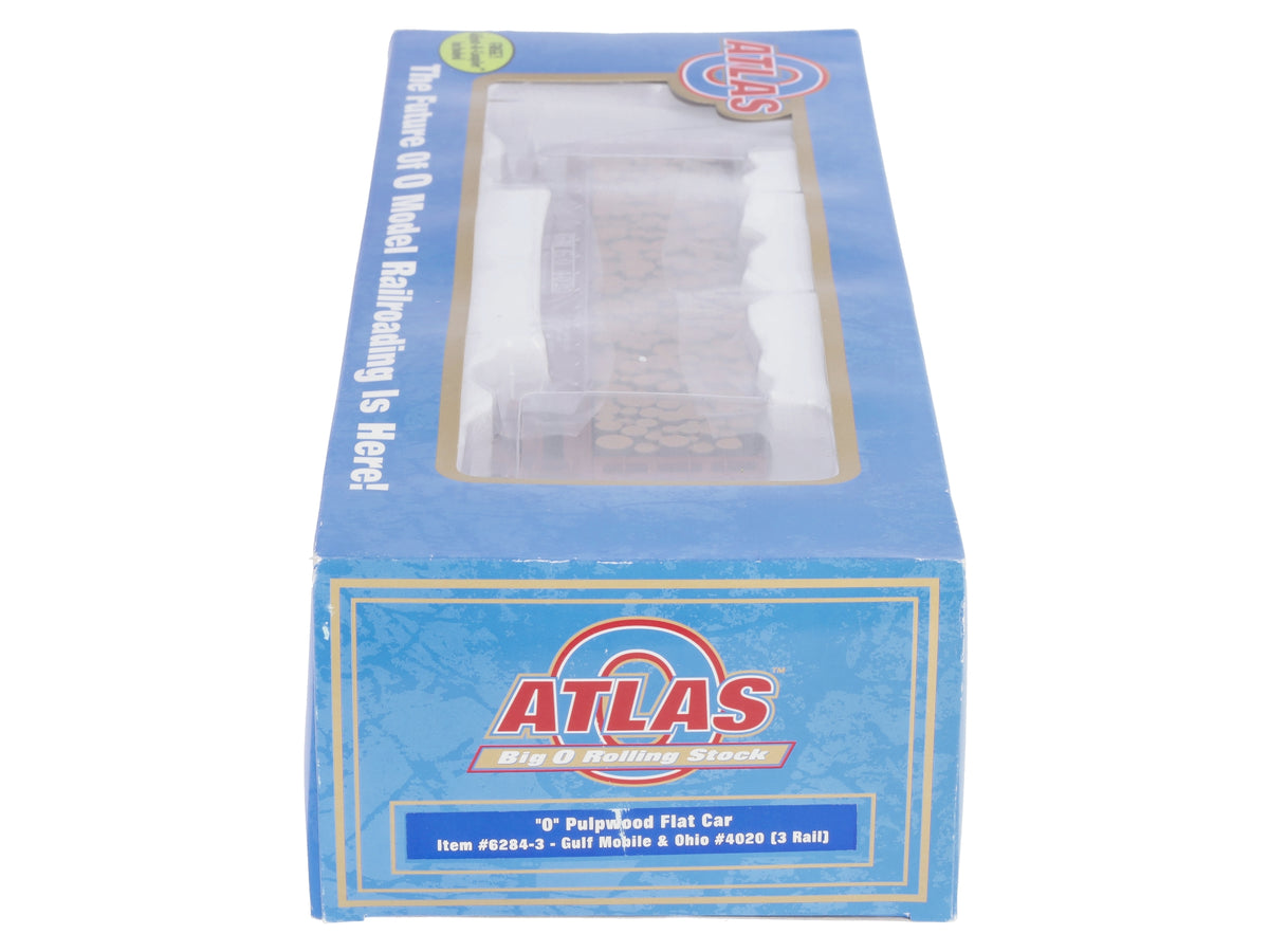 Atlas 6284-3 O Gauge Gulf Mobile & Ohio Pulpwood Flatcar #4020 (3-Rail) LN/Box