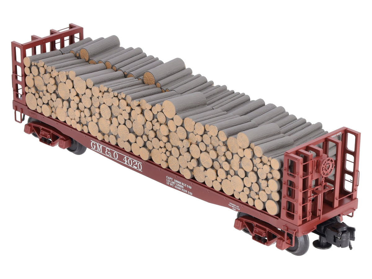 Atlas 6284-3 O Gauge Gulf Mobile & Ohio Pulpwood Flatcar #4020 (3-Rail) LN/Box