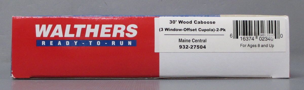 Walthers 932-27504 HO Maine Central 30' Wood Caboose #580/582 (Pack of 2)