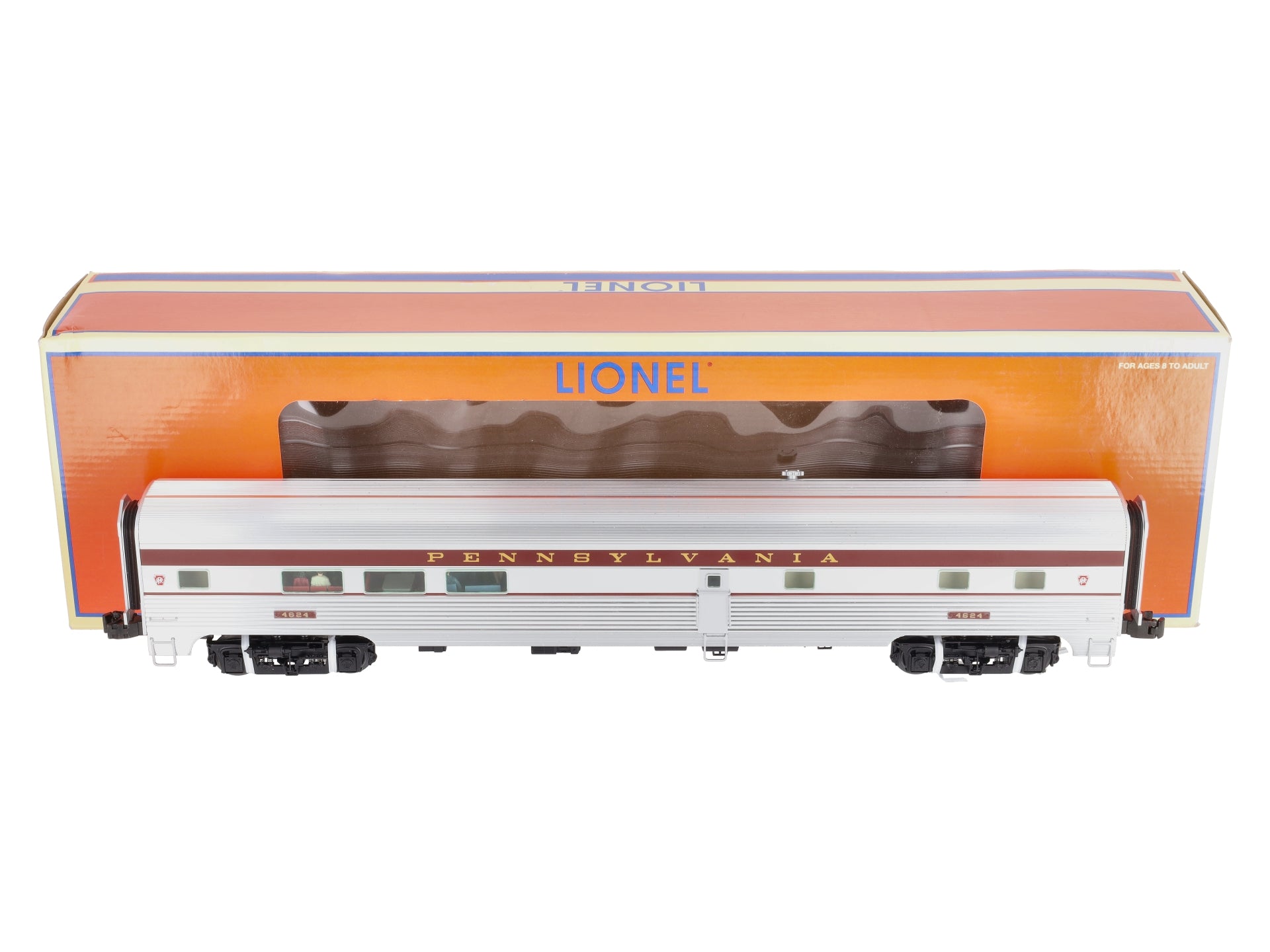Lionel 6-25458 O Pennsylvania Aluminum Diner Passenger Car #4624 w/StationSounds LN/Box