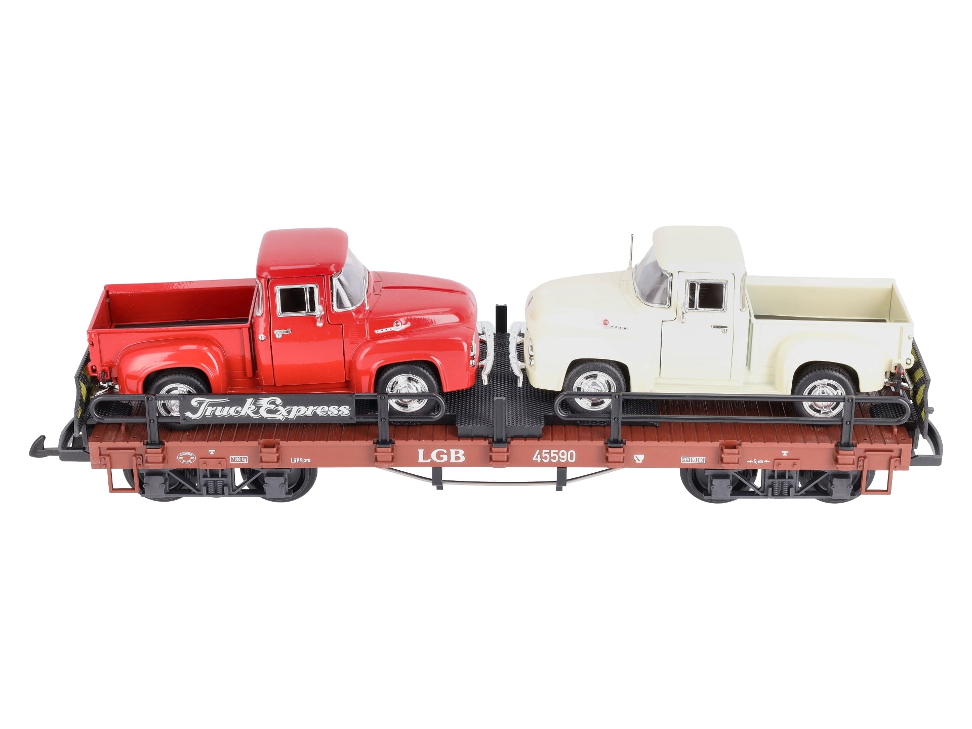 LGB 45590 G Scale Flatcar w/Pickup Trucks