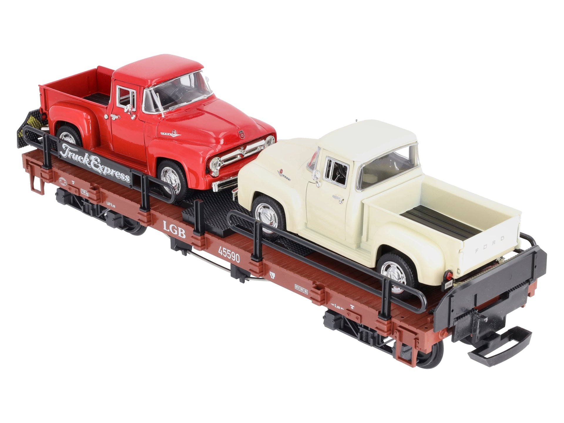 LGB 45590 G Scale Flatcar w/Pickup Trucks