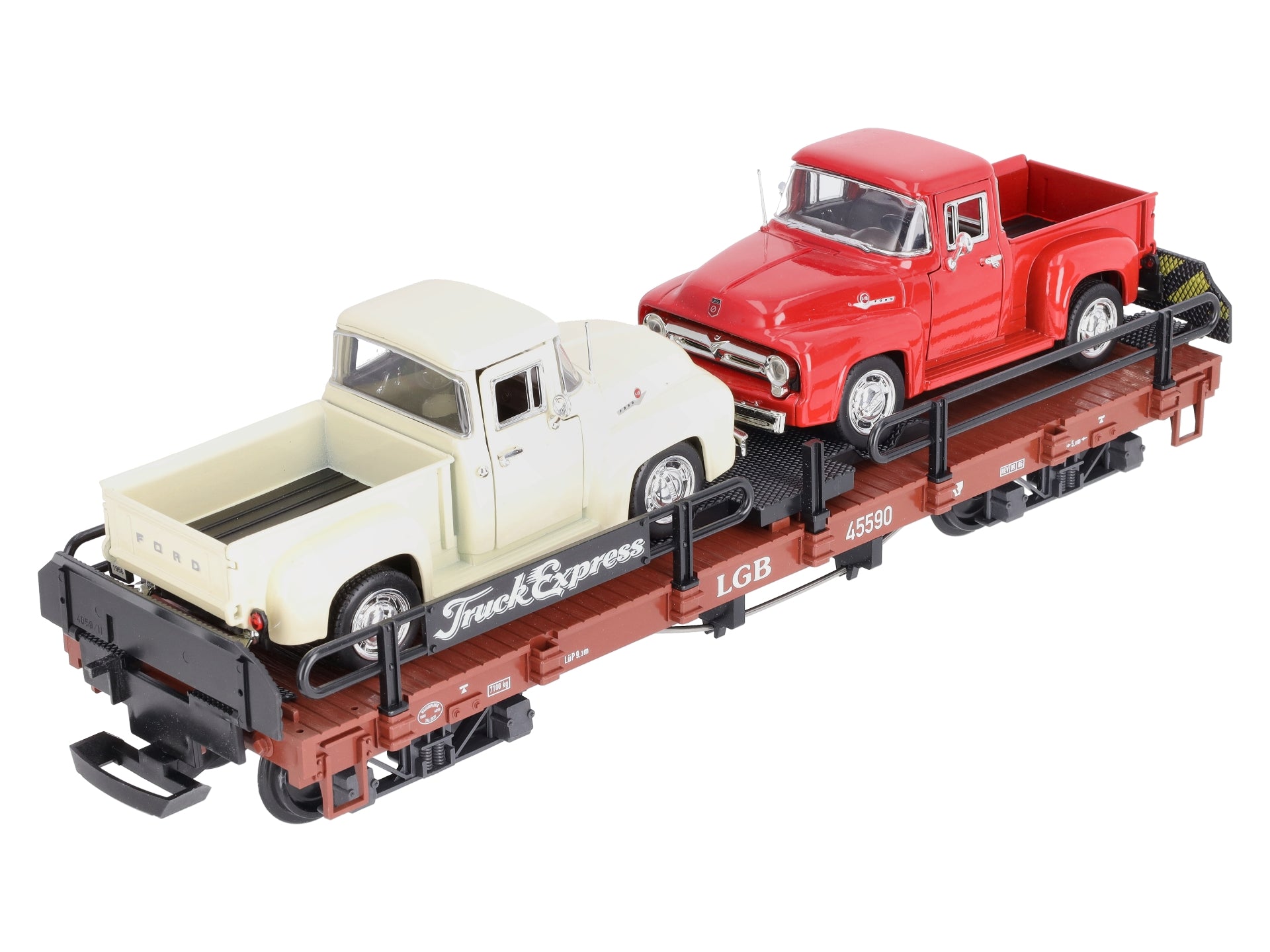 LGB 45590 G Scale Flatcar w/Pickup Trucks